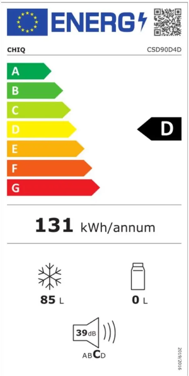 CHiQ CSD90D4D Vrijstaande Vriezer 85L - 3 Lades - Zwart