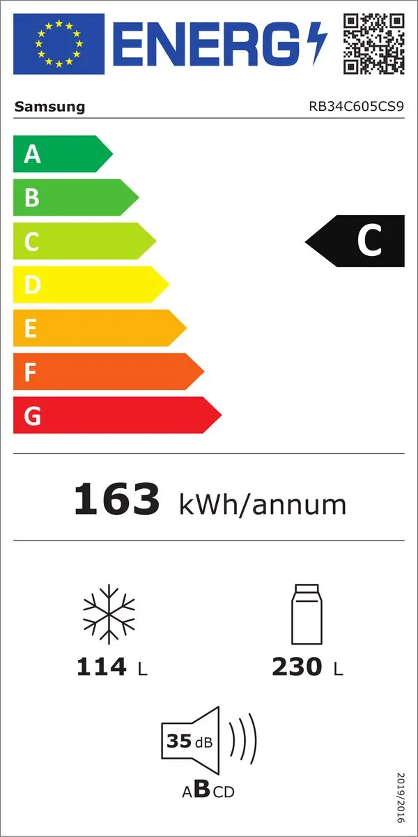 Samsung RB34C605CS9 Koel-vriescombinatie 344L - RVS - WiFi