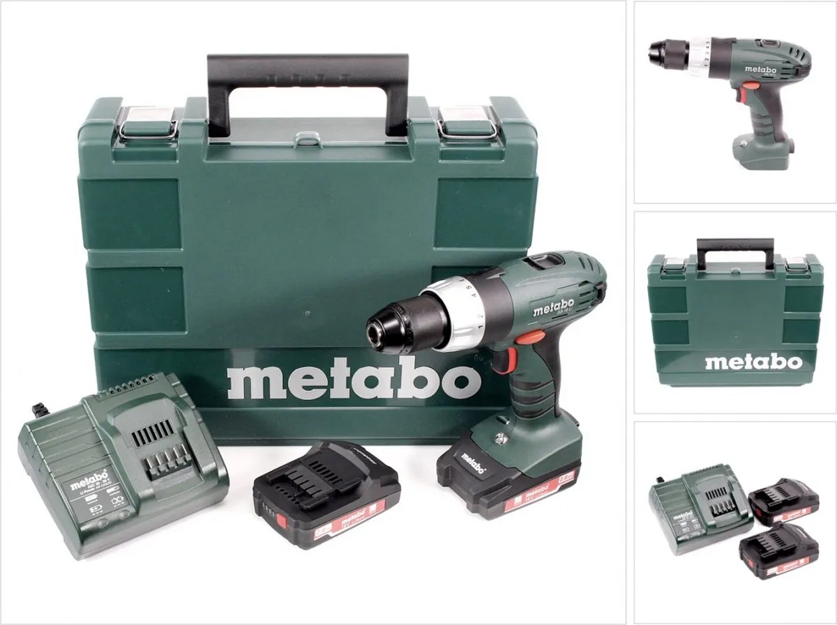 Metabo SB 18 L 602317500 Accu-klopboormachine - 2x Accu 1500mAh - Zwart/Groen/Zilver - afbeelding 2 van 6