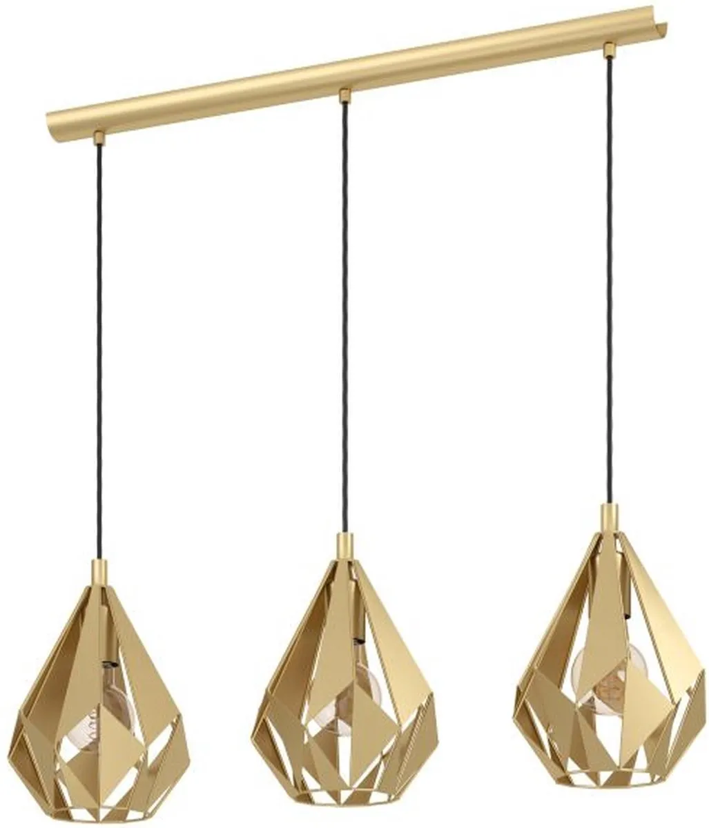 Eglo Carlton Hanglamp 3x E27 - 80,5 cm - Goud