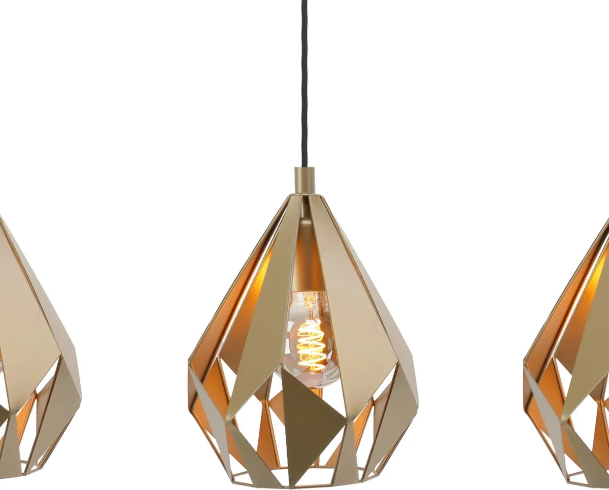 Eglo Carlton Hanglamp 3x E27 - 80,5 cm - Goud