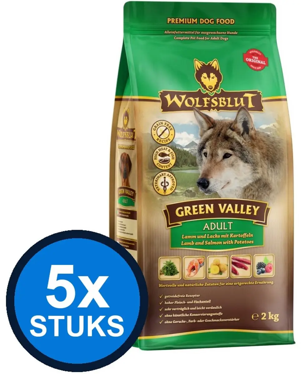 Wolfsblut Adult Green Valley Hondenvoer Droogvoer 2kg