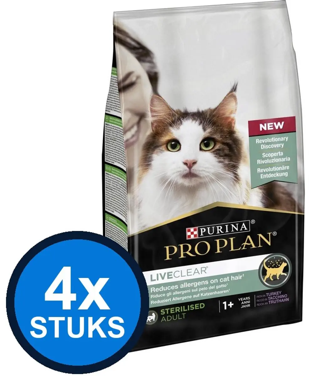 Pro Plan Live Clear Sterilised Kalkoen Kattenvoer Droogvoer