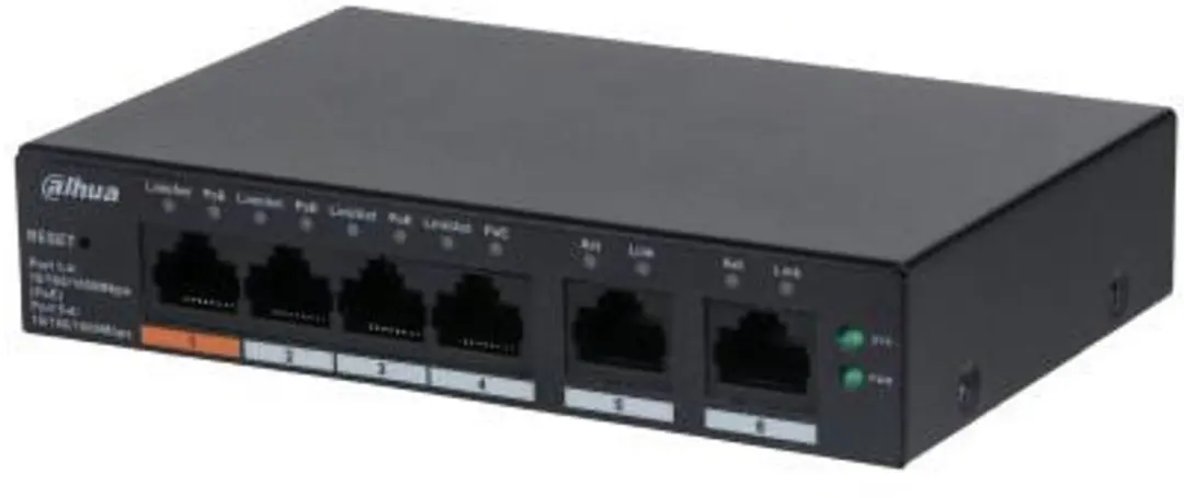 Dahua CS4006-4GT-60 Beheerde PoE Switch - 4 Poorten - 60W - Zwart - afbeelding 6 van 6