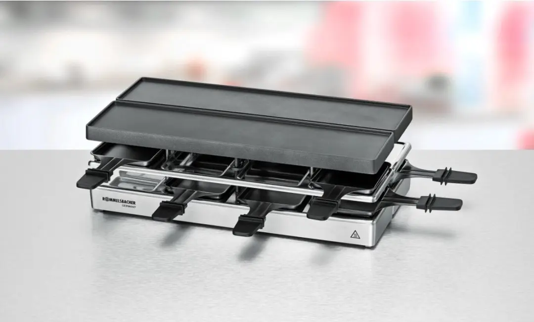 Rommelsbacher RC 1600 Raclette Grillset - 8 Personen - 1600W - Roestvrij Staal