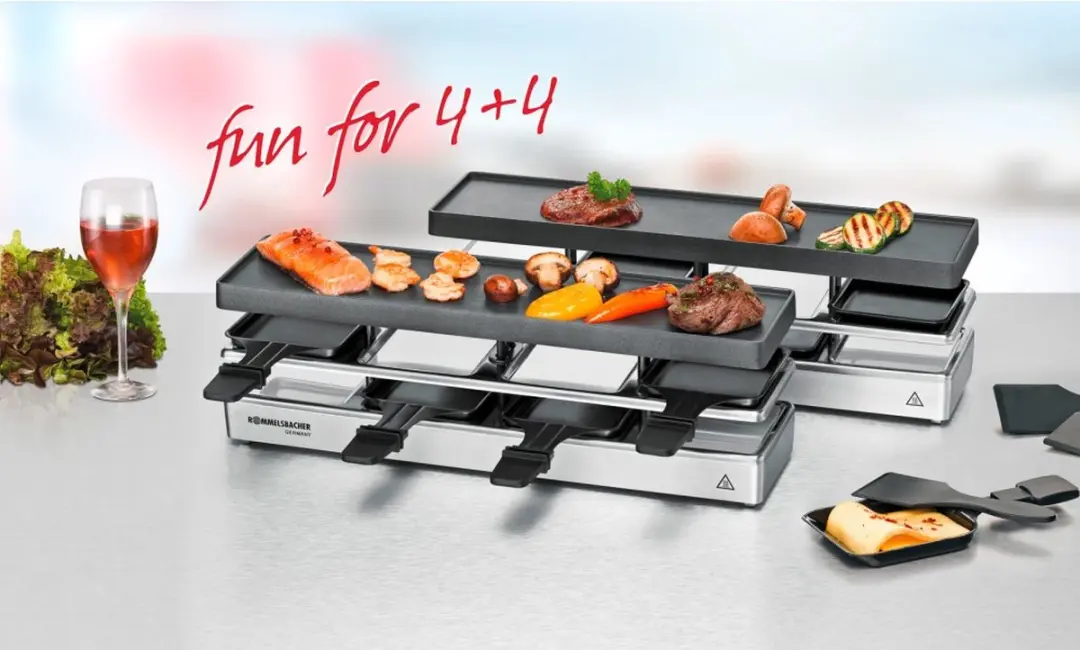 Rommelsbacher RC 1600 Raclette Grillset - 8 Personen - 1600W - Roestvrij Staal