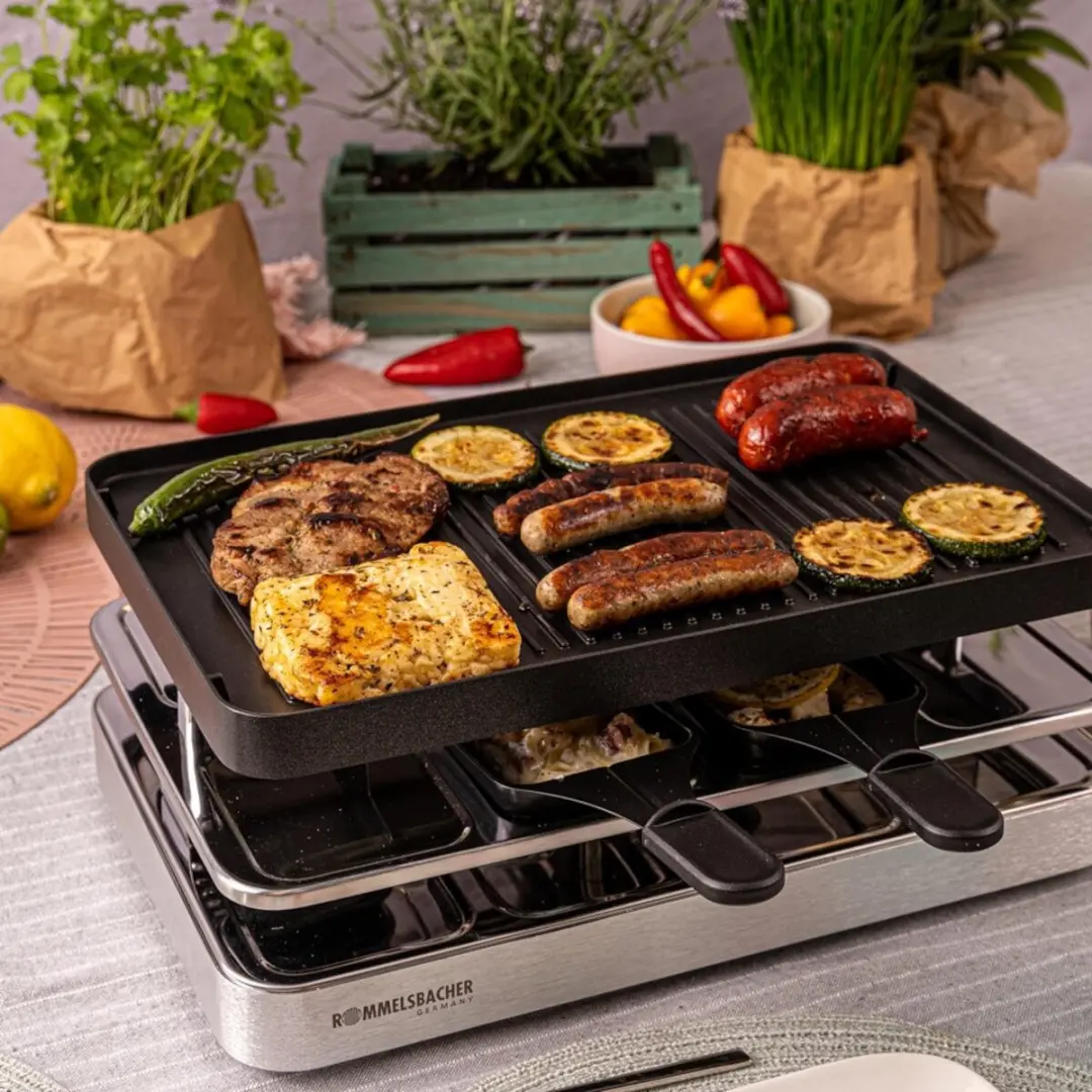 Rommelsbacher RC 1400 Raclettegrill - 1500W - 8 Personen - Roestvrijstaal