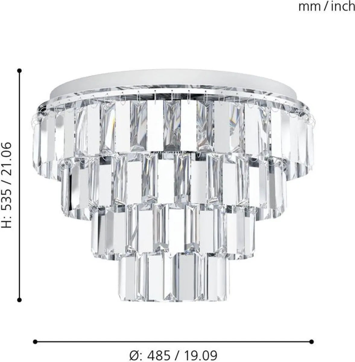 Eglo Plafondlamp Erseka 7x40W - 485cm Chroom