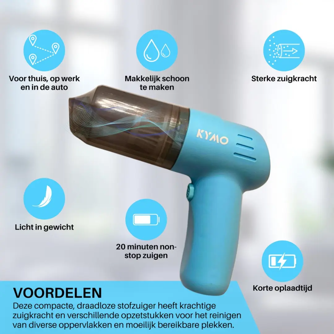 Kymo Kruimeldief Blauw - Draadloos 0.3L - 100 Airwatts