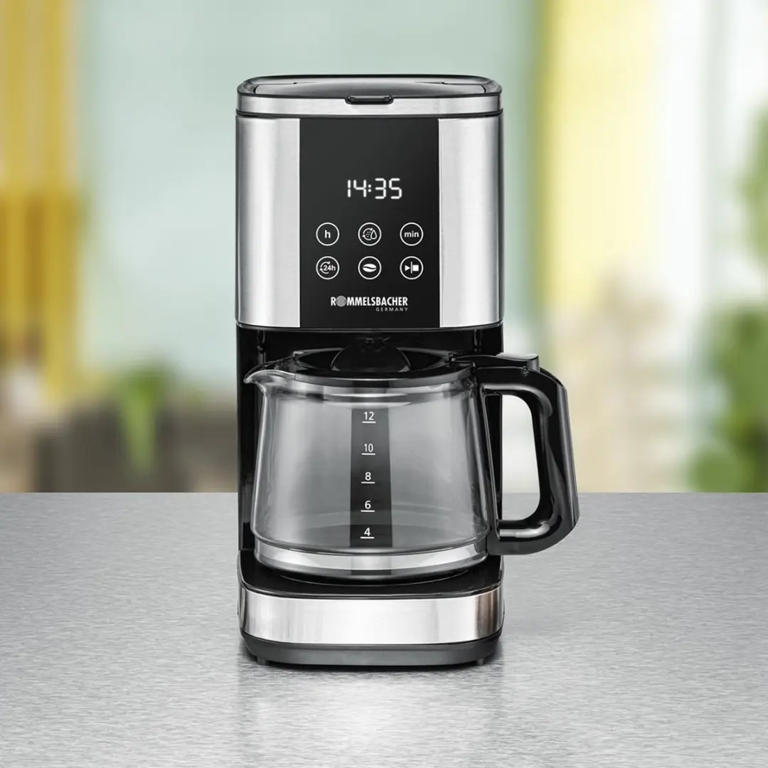 Rommelsbacher FKM1000 Filterkoffiemachine 12 Kopjes - 1,5L - 1000W - RVS/Zwart