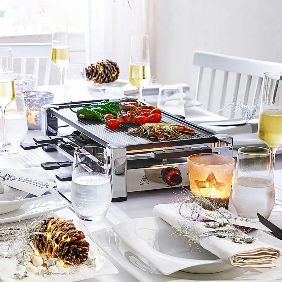 Rommelsbacher RCC 1500 Raclettegrill - 1500W - 8 Personen - Chroom