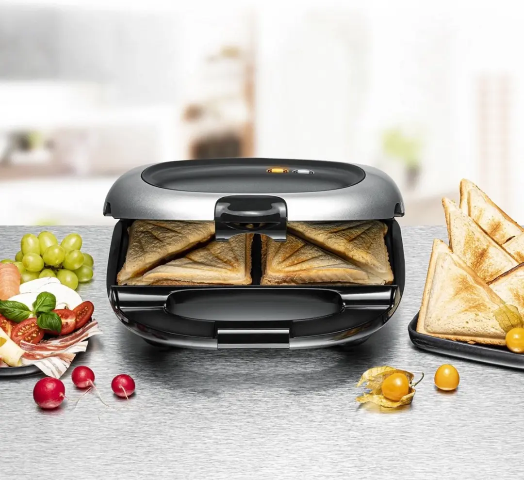 Rommelsbacher ST 1000 XL Tosti-ijzer - 1000W - Zwart/Zilver