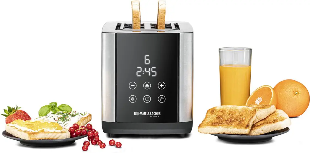 Rommelsbacher TO 850 Broodrooster - 2 Extra Brede Sleuven - 850W - Zwart/RVS