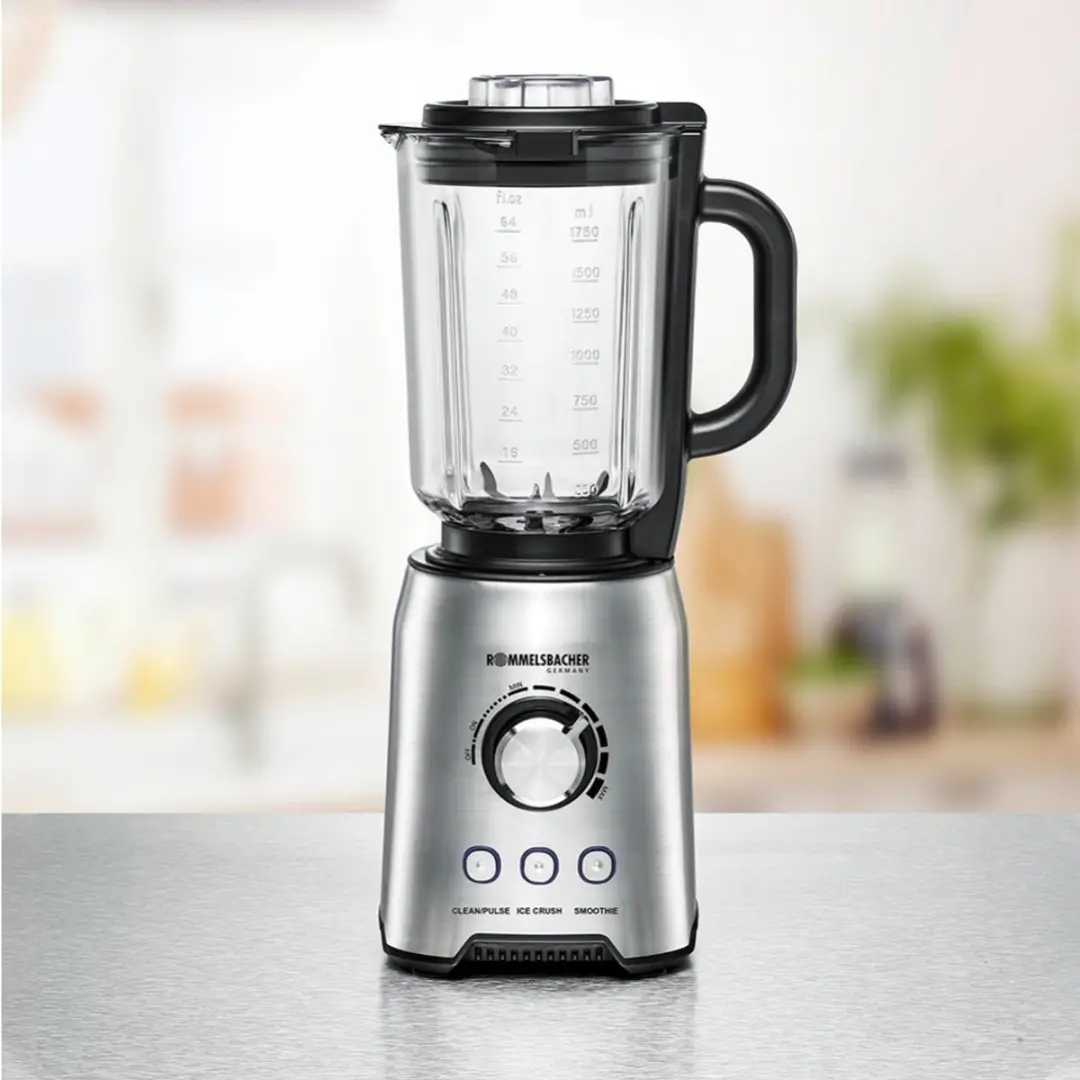 Rommelsbacher MX 1250 Blender - 1250W - 1,75L Glazen Kan - 6 RVS Messen - afbeelding 6 van 6