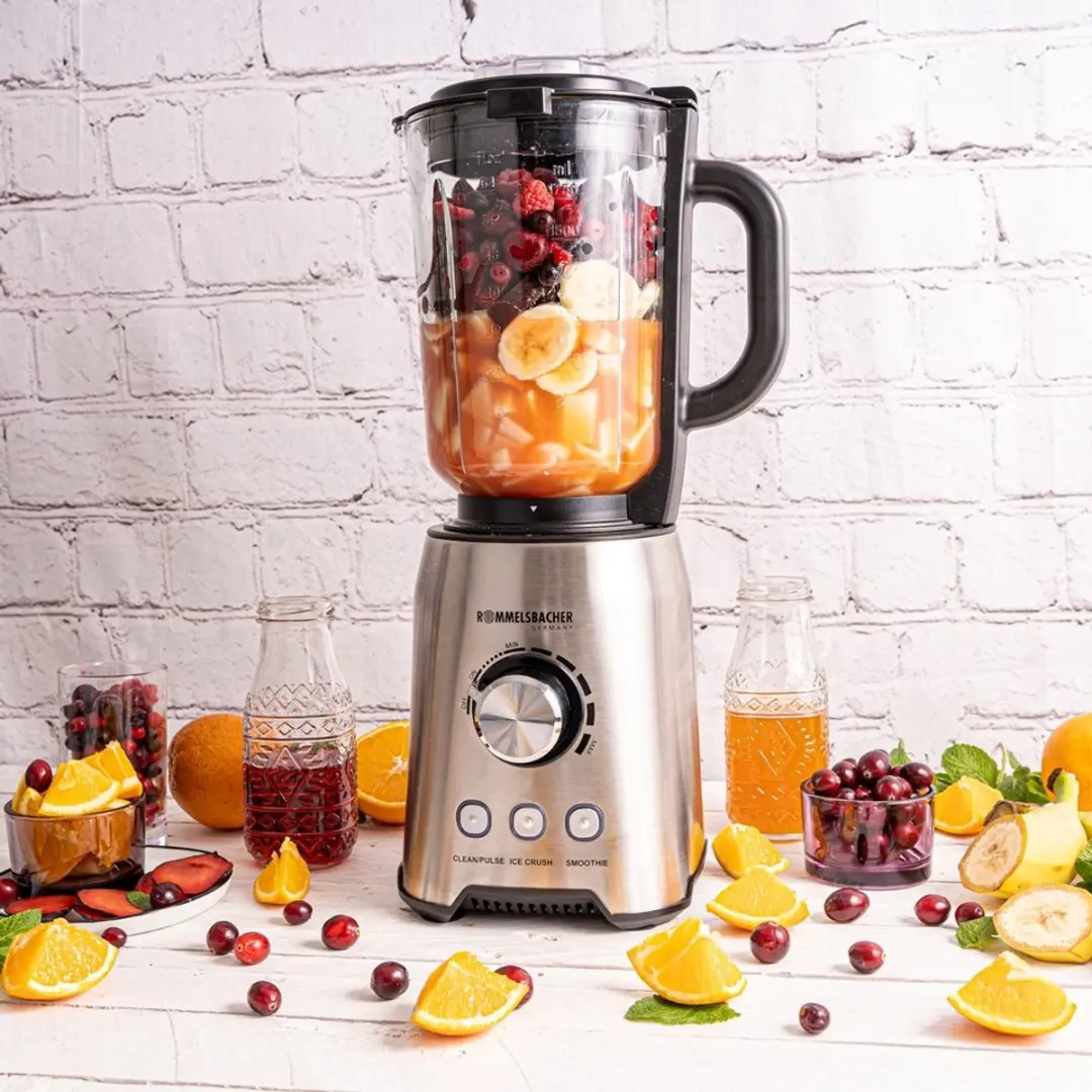 Rommelsbacher MX 1250 Blender - 1250W - 1,75L Glazen Kan - 6 RVS Messen