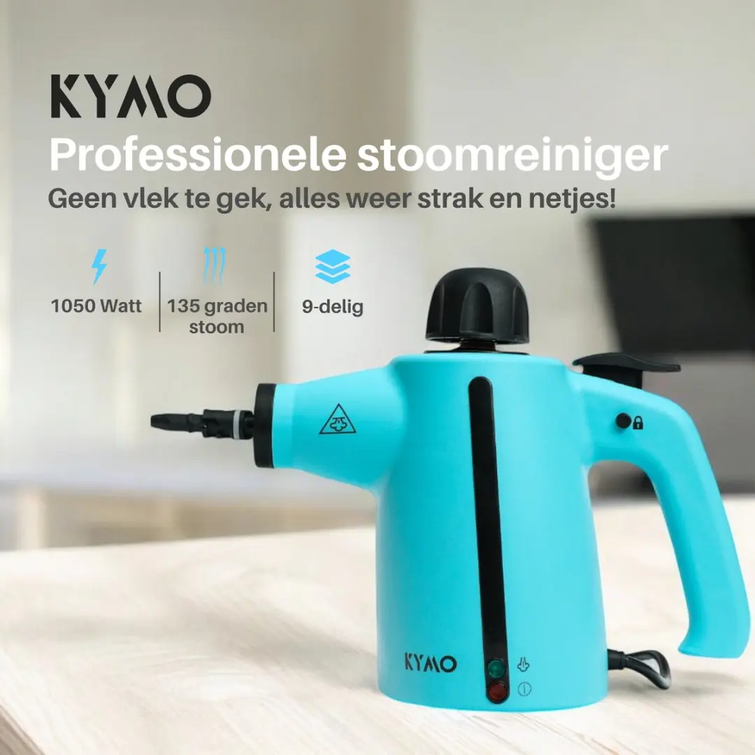 Kymo Handstoomreiniger Plus 1050W - 0.35L - Blauw 9-in-1