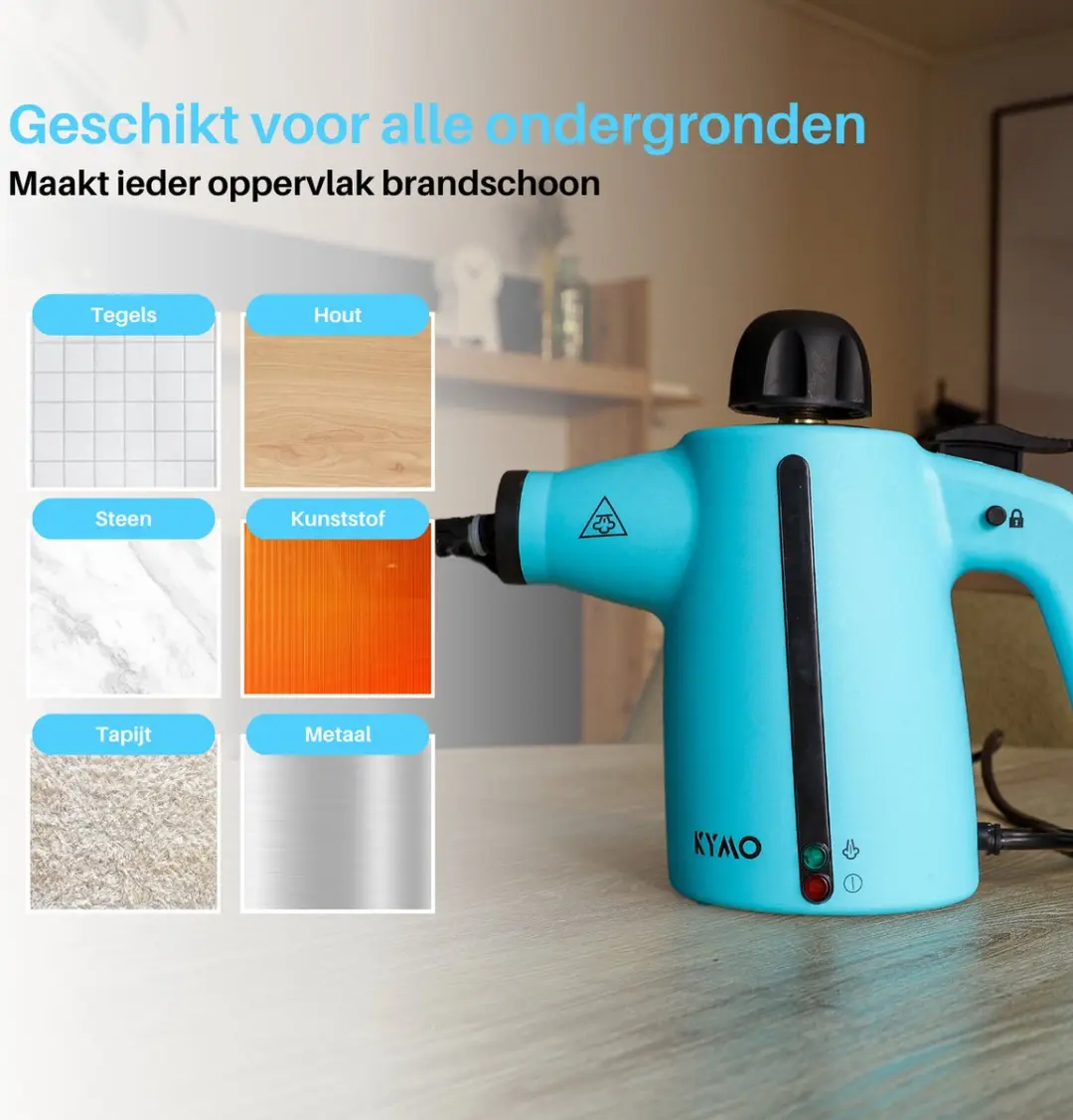 Kymo Handstoomreiniger Plus 1050W - 0.35L - Blauw 9-in-1