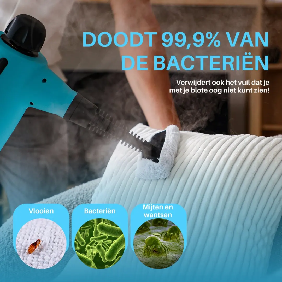 Kymo Handstoomreiniger Plus 1050W - 0.35L - Blauw 9-in-1