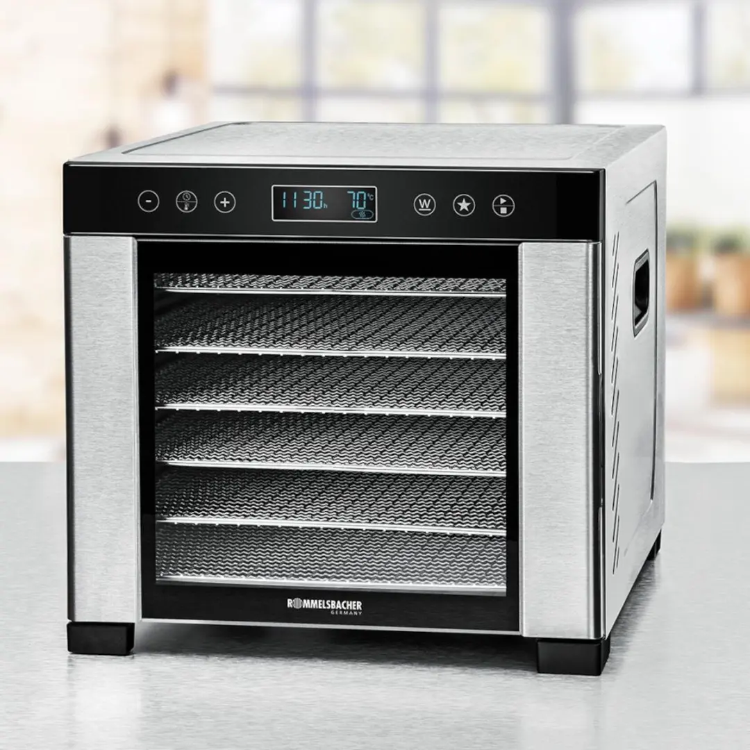 Rommelsbacher DA 950 Voedseldroger - 600W - 6 Lades - Roestvrij staal/Zwart