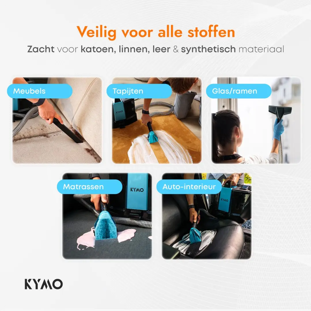 Kymo Tapijtreiniger Ultra 2 Pro - 650W - 2x1.4L - Wit/Grijs