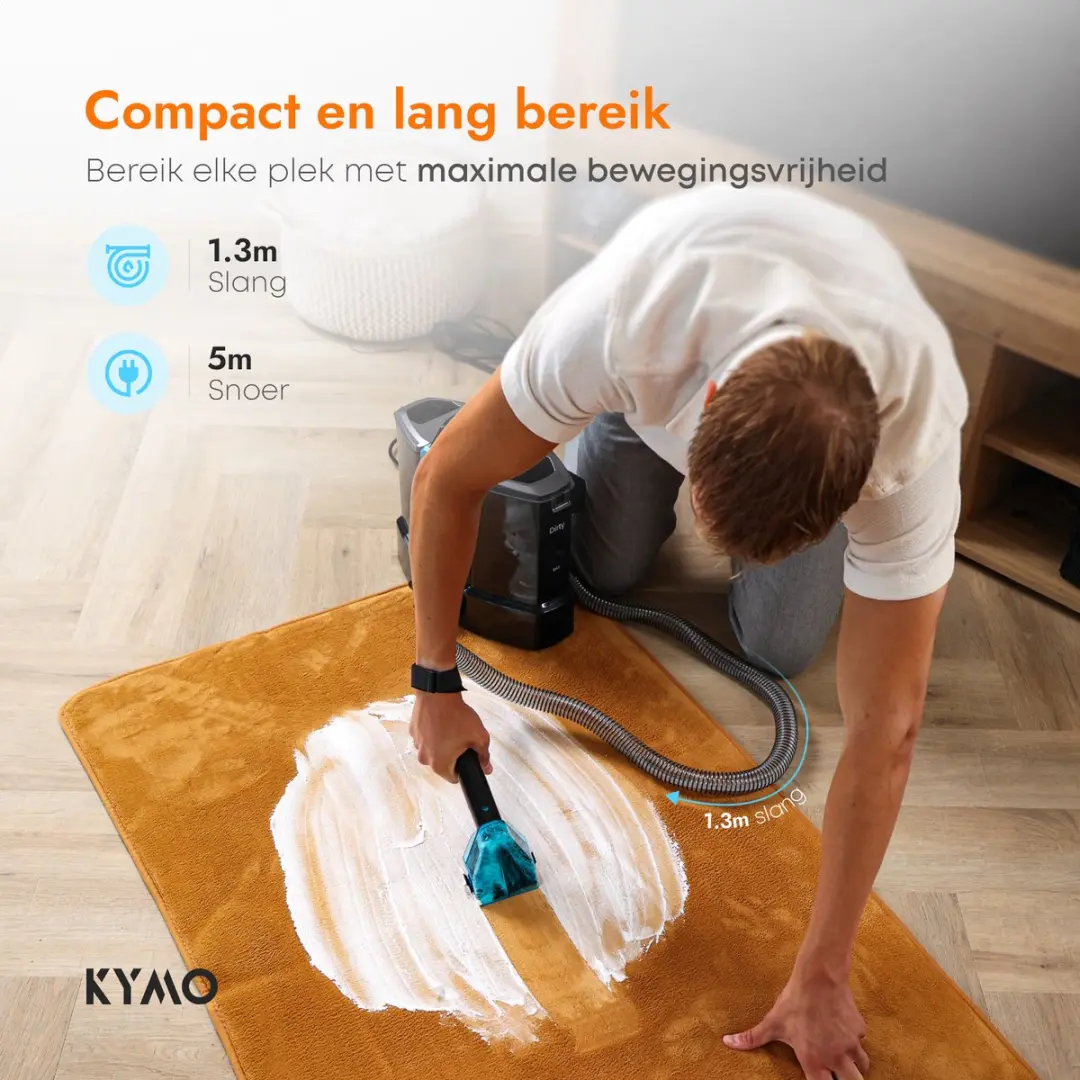 Kymo Tapijtreiniger Ultra 2 Pro - 650W - 2x1.4L - Wit/Grijs
