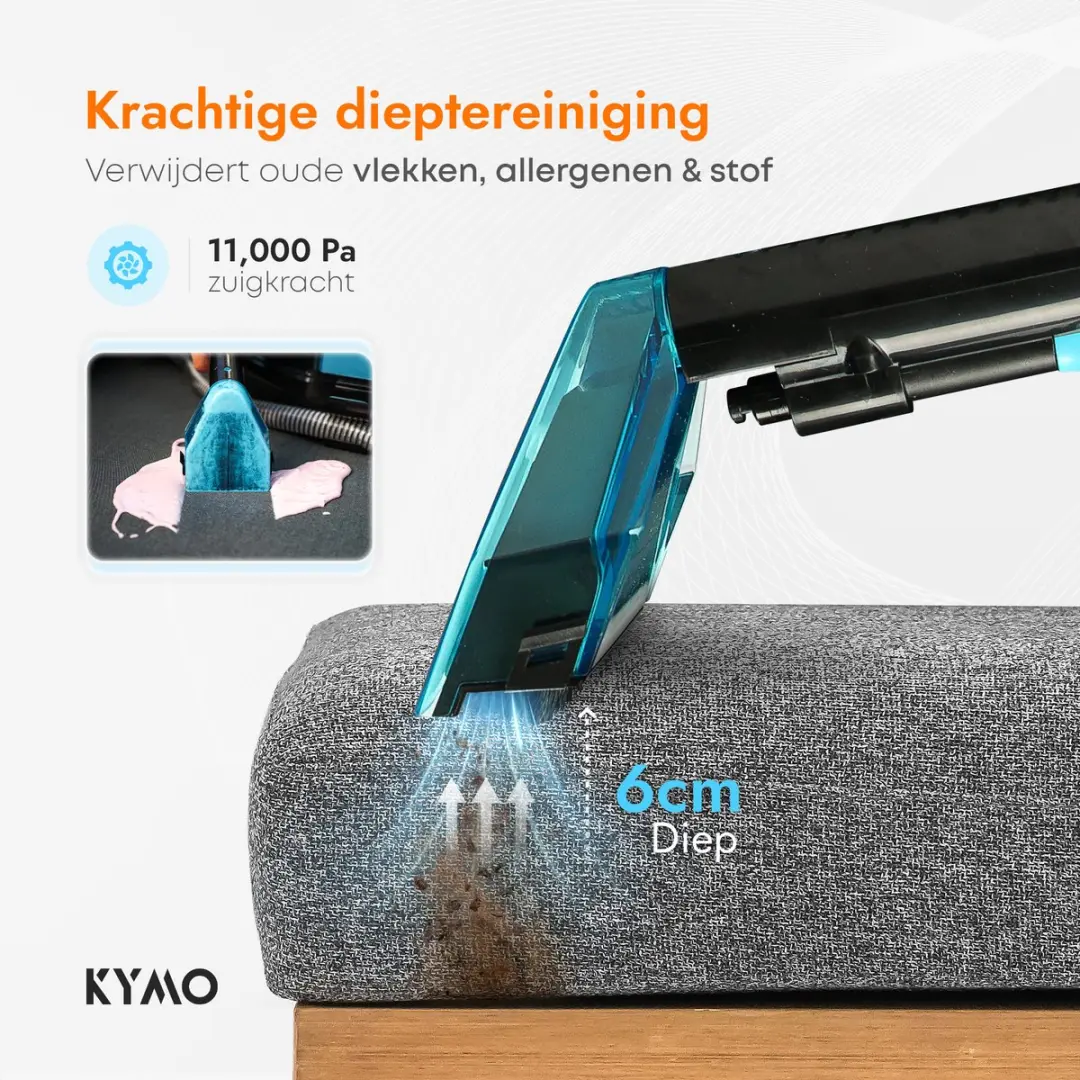 Kymo Tapijtreiniger Ultra 2 Pro - 650W - 2x1.4L - Wit/Grijs