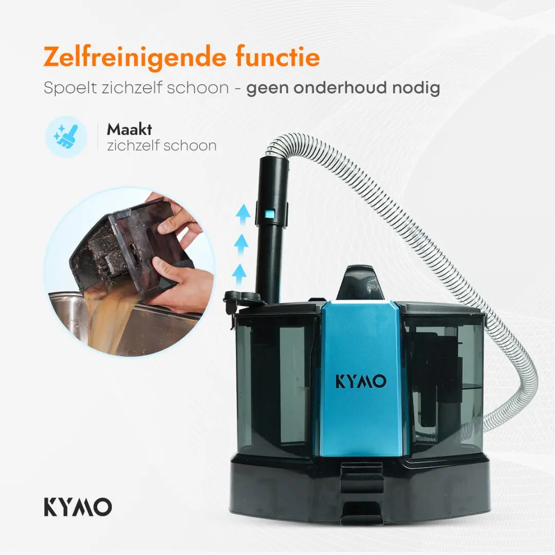 Kymo Tapijtreiniger Ultra 2 Pro - 650W - 2x1.4L - Wit/Grijs - afbeelding 6 van 6