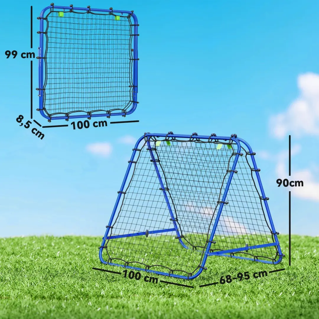 Homcom Voetbal Rebounder - 100x95x90cm - Blauw