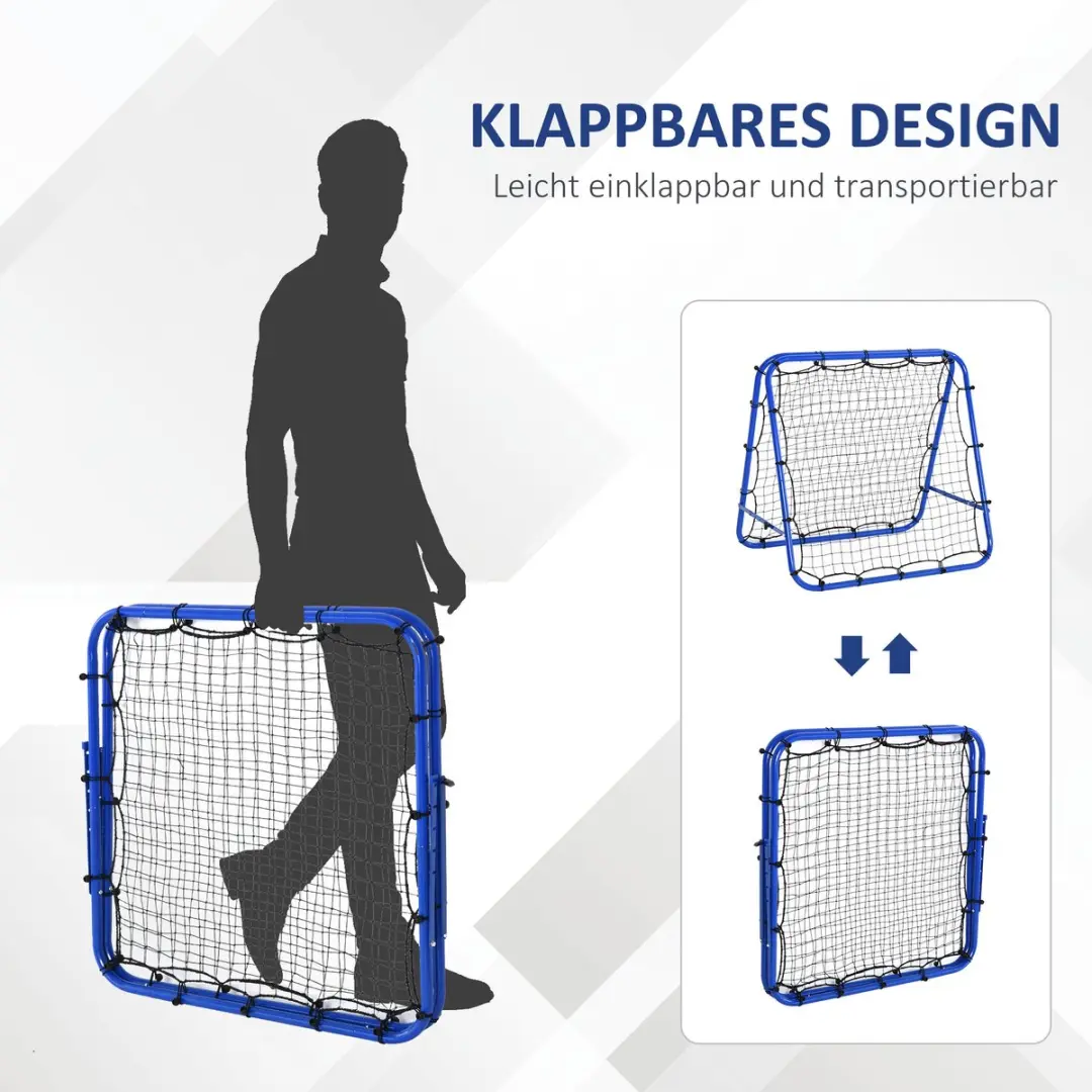 Homcom Voetbal Rebounder - 100x95x90cm - Blauw - afbeelding 6 van 6