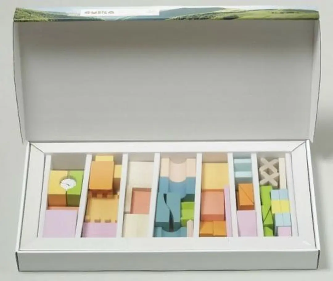 Simply For Kids Stadthalle Cubika Houten Bouwstenen - 52 Delig - Pastel