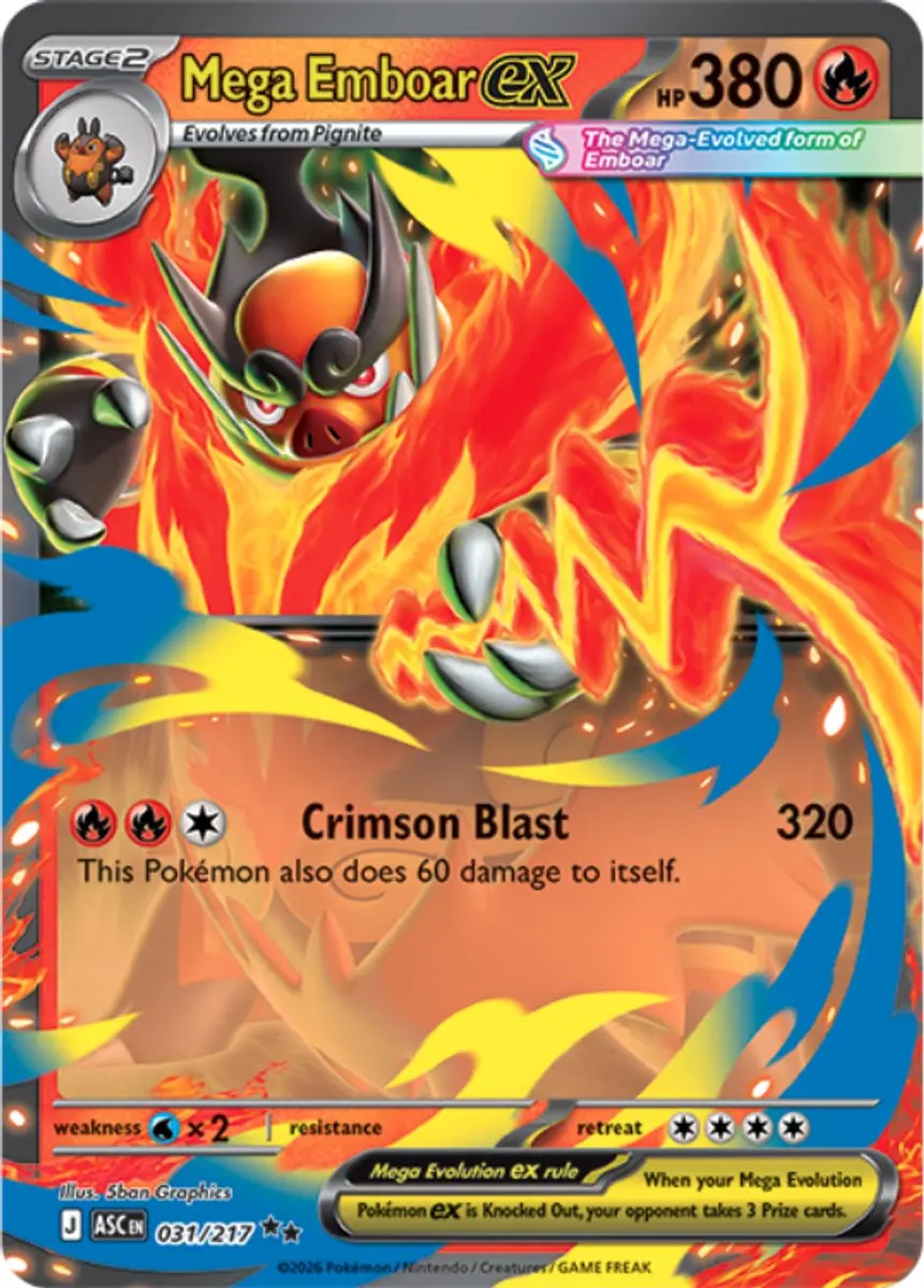 Pokémon Mega Emboar EX Ascended Heroes Box - 42 Kaarten