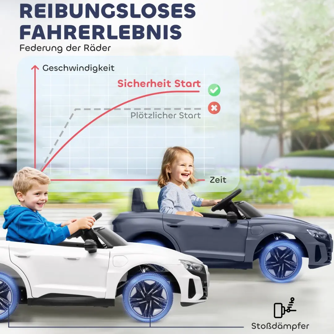 Homcom Elektrische Kinderauto 103x58x41cm - Grijs - afbeelding 6 van 6