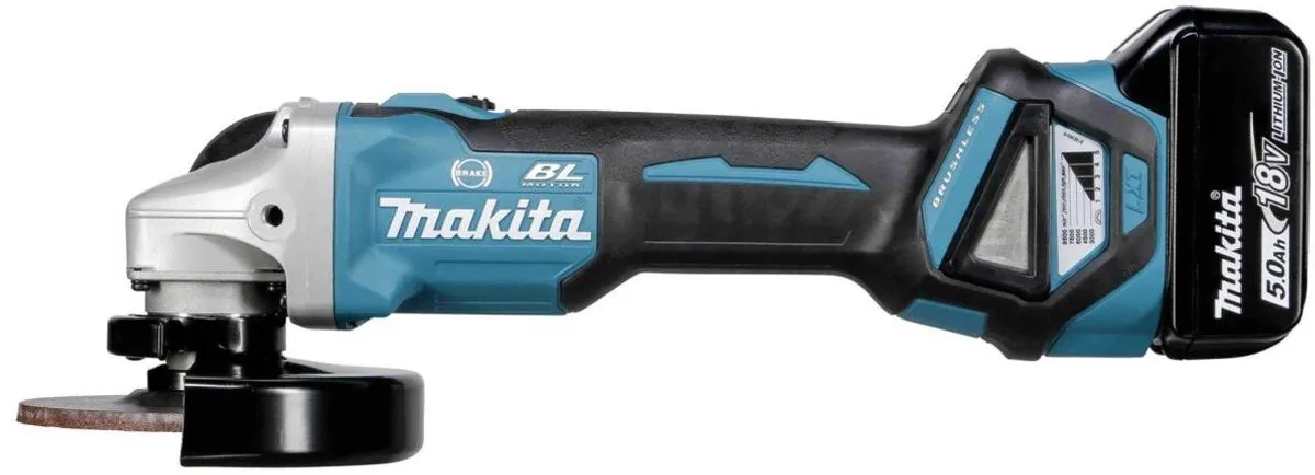 Makita DGA513RTJ Haakse Slijper 125mm - 2x 5.0Ah Accu