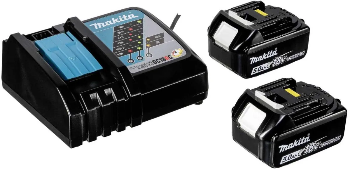 Makita DGA513RTJ Haakse Slijper 125mm - 2x 5.0Ah Accu