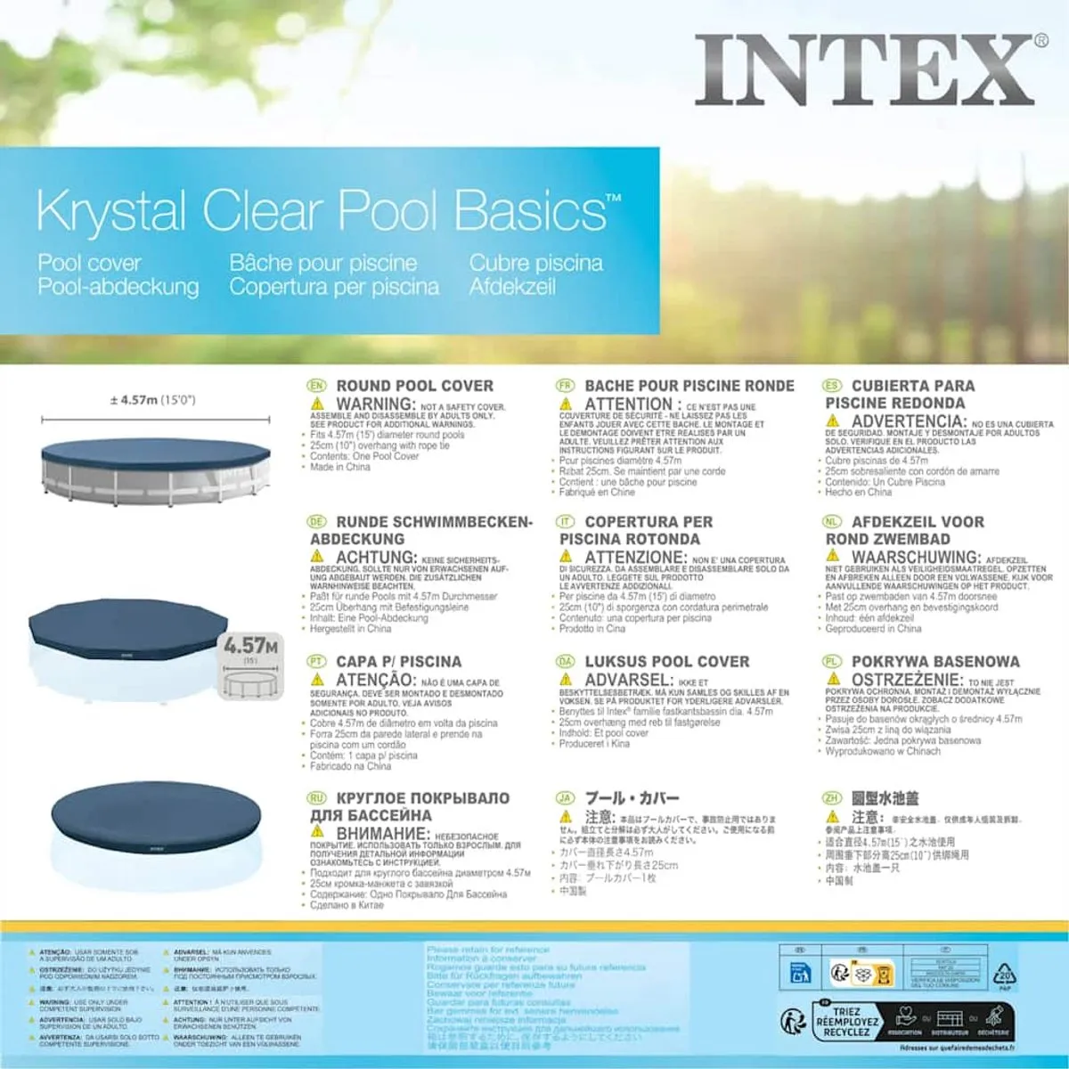 Intex Zwembad Afdekzeil Ø 457cm - Donkerblauw