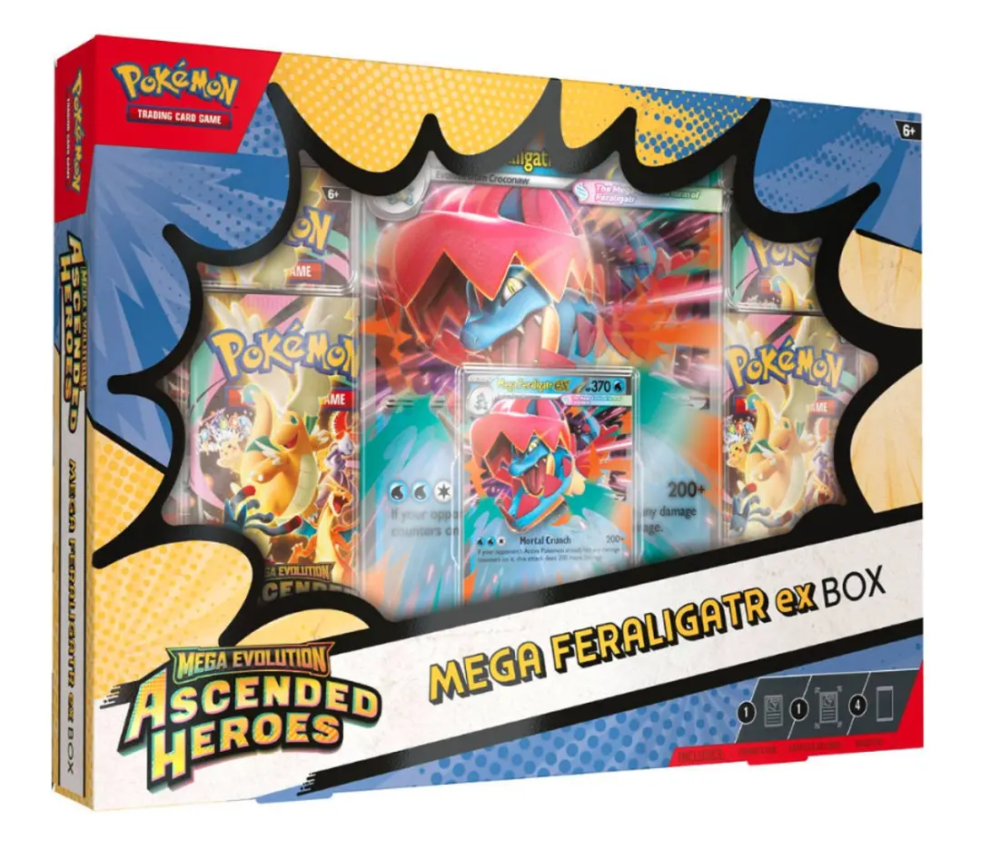 Pokémon Mega Evolution Ascended Heroes Mega Feraligatr EX Box