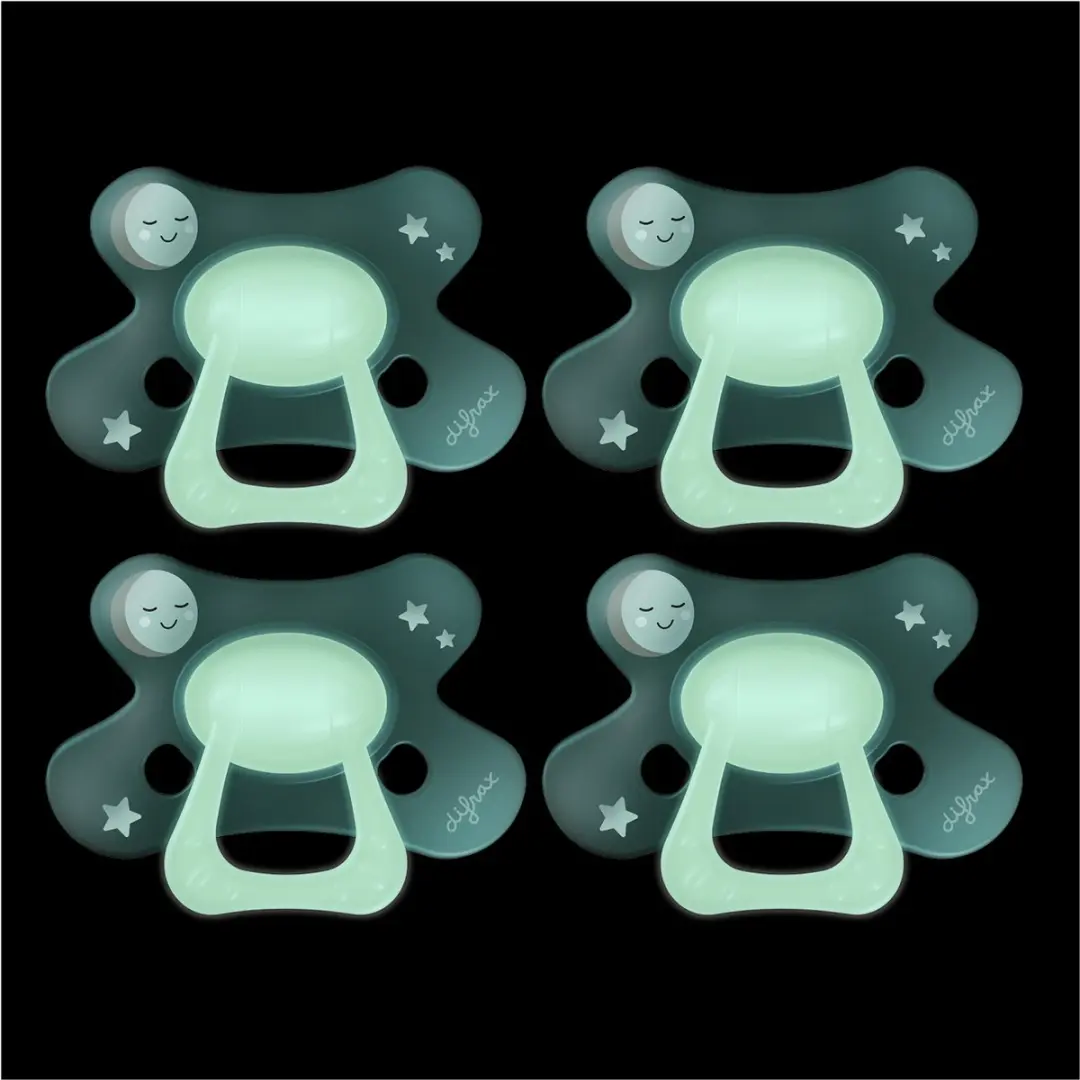 Difrax Fopspeen Natural 18+ Maanden - Glow in the Dark - 4 Stuks