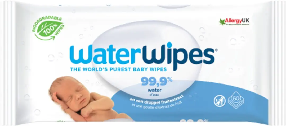 WaterWipes Babydoekjes 120 Stuks - 99,9% Water