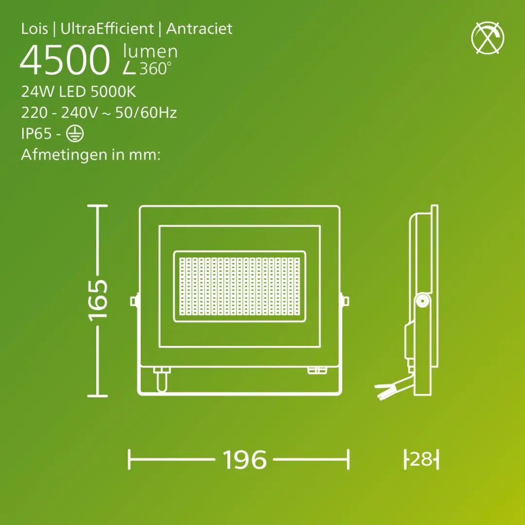Philips Lois Floodlight 24W - Antraciet