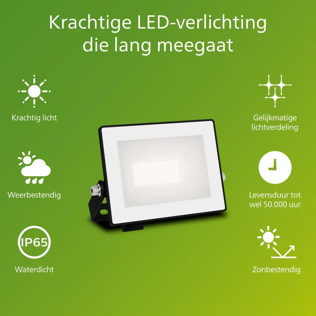 Philips Lois Floodlight 10W - Zwart - afbeelding 6 van 6