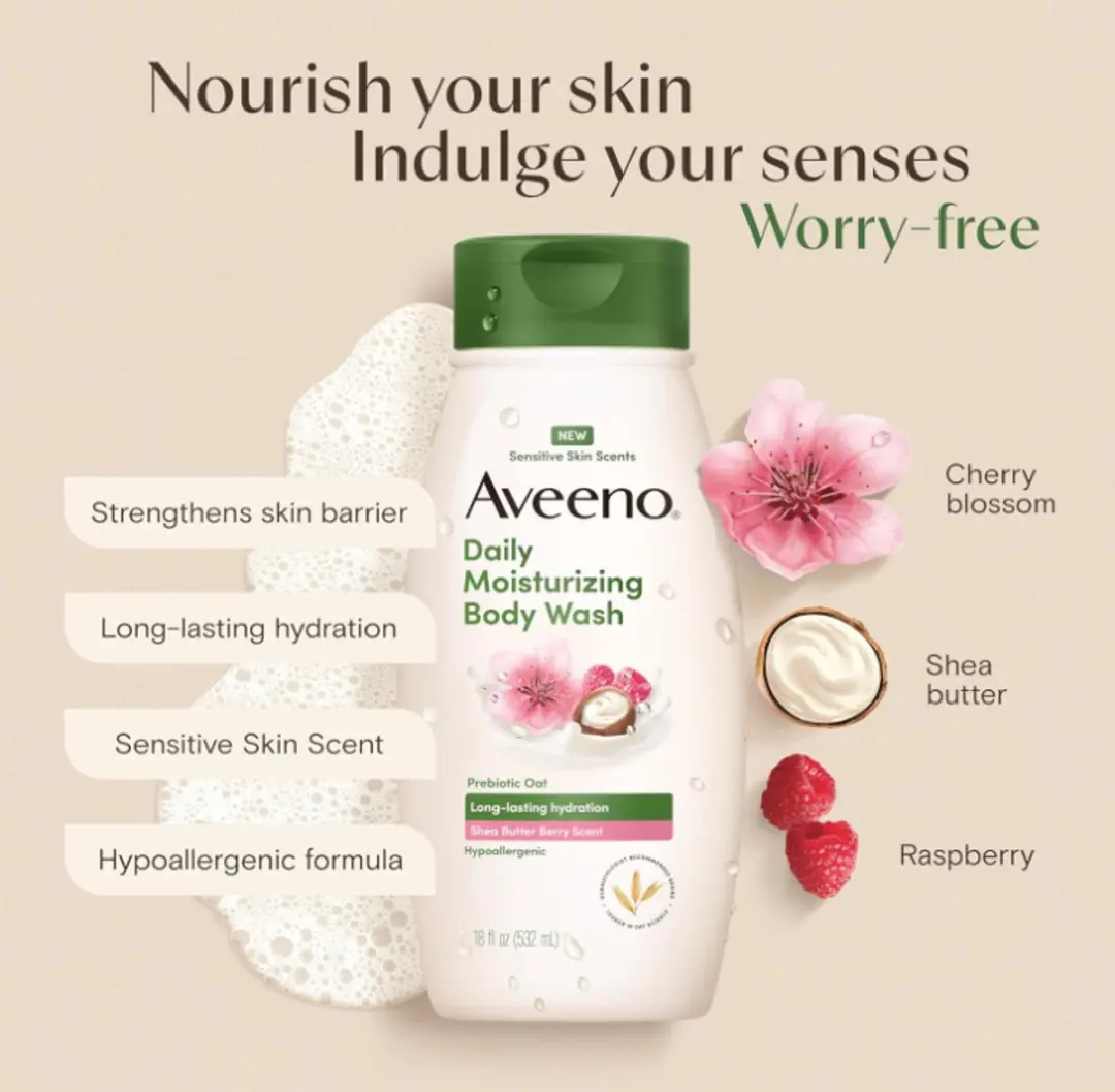 Aveeno Daily Moisturizing Douchegel Shea Butter & Berry 532ml