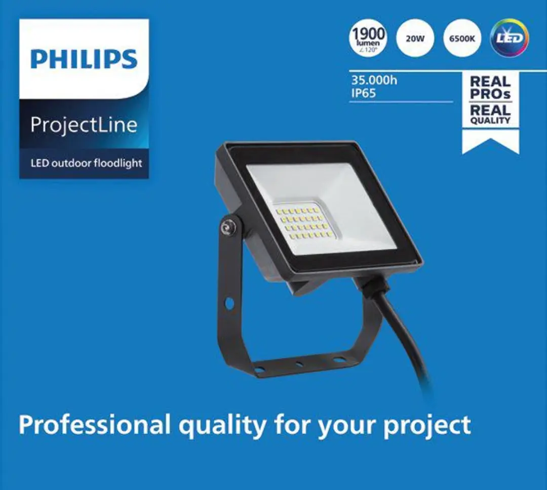 Philips Lighting ProjectLine 8719514954595 LED-schijnwerper 20W - Zwart