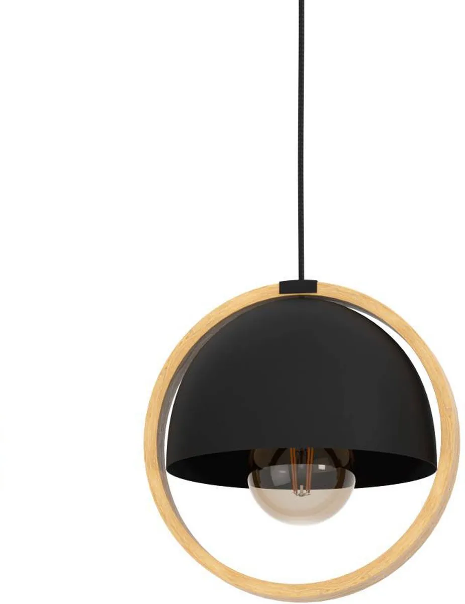 Eglo Callow Hanglamp E27 - 93cm - Zwart/Bruin