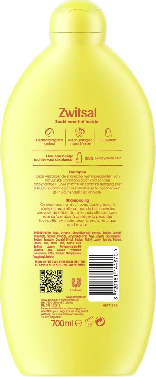 Zwitsal Baby Shampoo 2x700ml