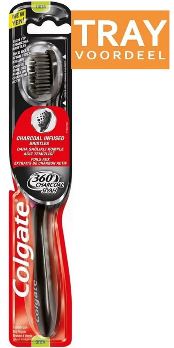Colgate Charcoal Black Medium Tandenborstel