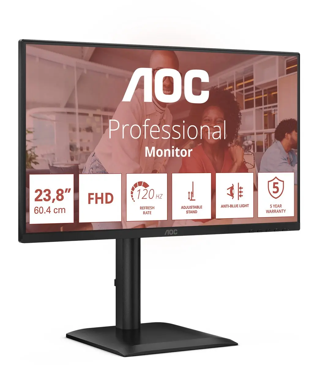 AOC 24E4U Monitor IPS FHD - 24" - HDMI/DP/VGA - Hub - afbeelding 6 van 6