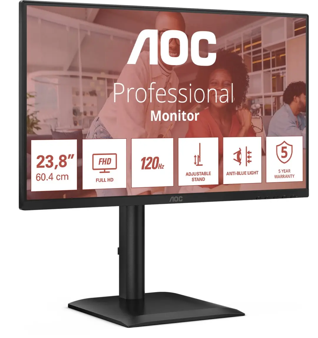 AOC 24E4U Monitor IPS FHD - 24" - HDMI/DP/VGA - Hub
