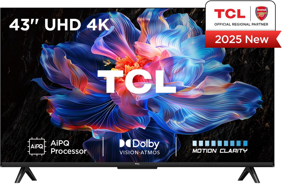 TCL 43V6C | 43 4K Ultra HD DLED Smart TV | Google TV | Dolby Vision | 60Hz | HDMI 2.1