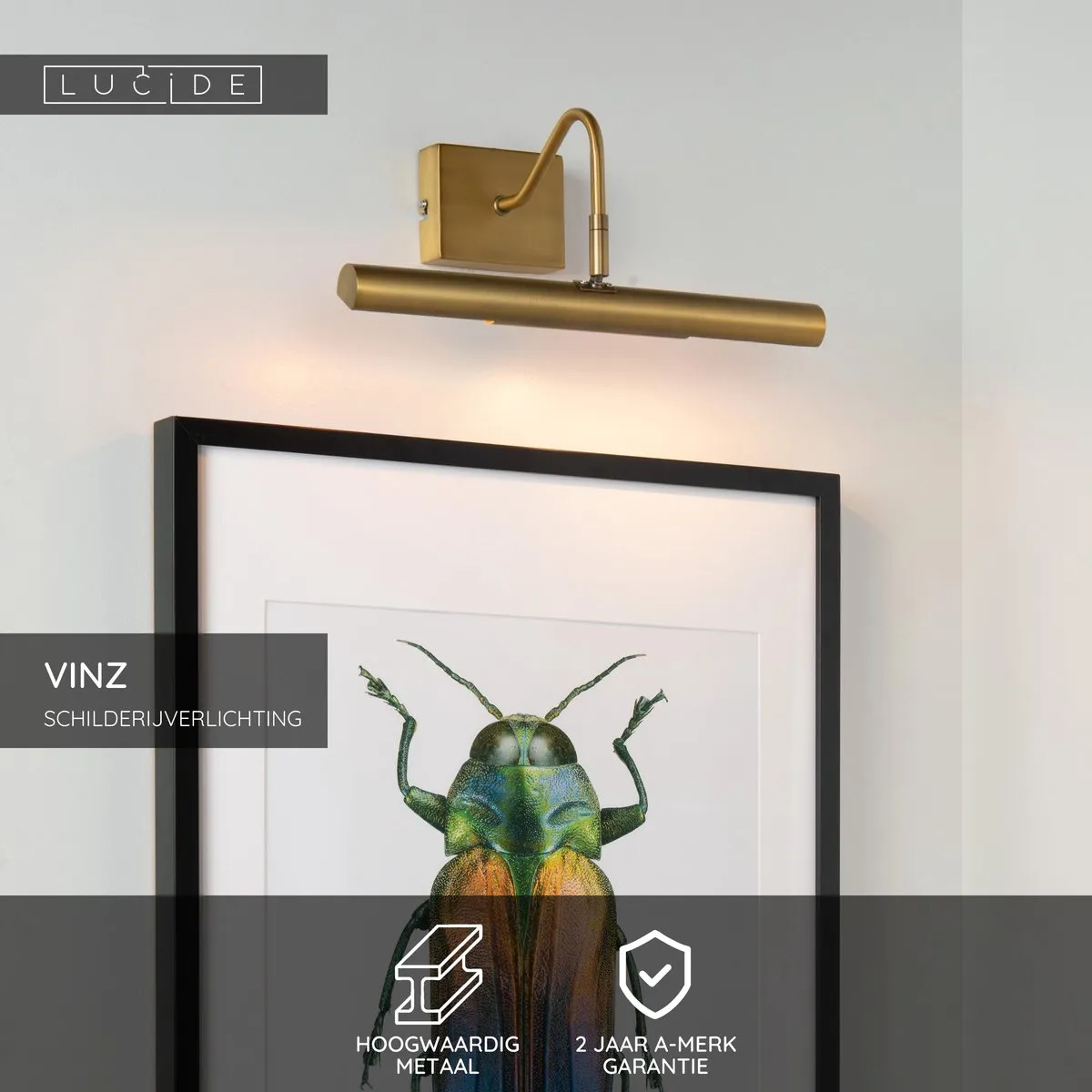 Lucide VINZ Schilderijverlichting 2xG9 Mat Goud