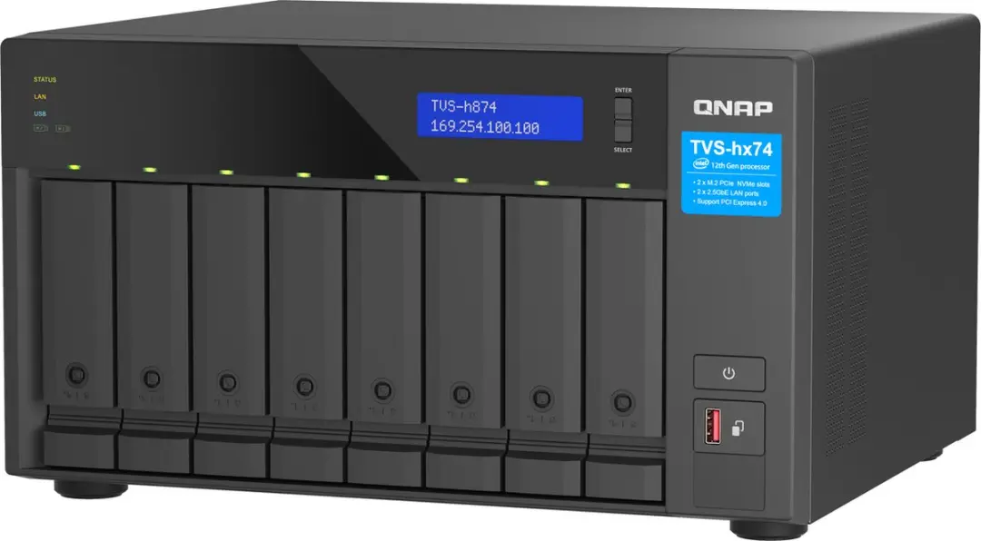 QNAP TVS-H874T-I7-32G NAS - 32GB - Zwart - afbeelding 6 van 6